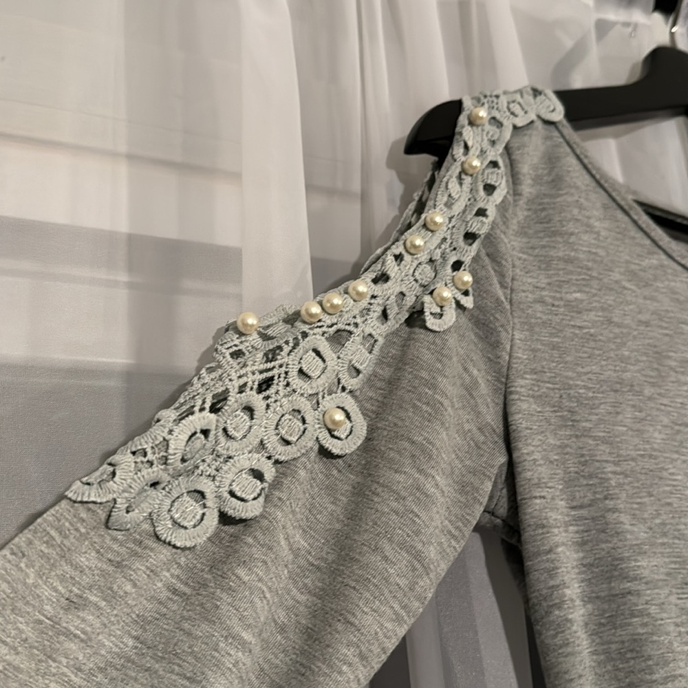 Lace cold shoulder dress